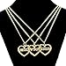 MJartoria Best Friends Letter Filigree Trio Heart Puzzle Pendant Chain Necklace Gold Color Set of 3