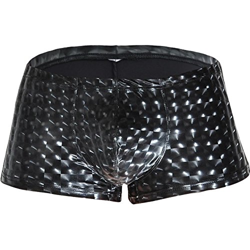 UPC 606276582181, YiZYiF Men&#39;s 3D Shiny Leather Like Underwear Glittering Boxers Swim Trunks Pants Black Large