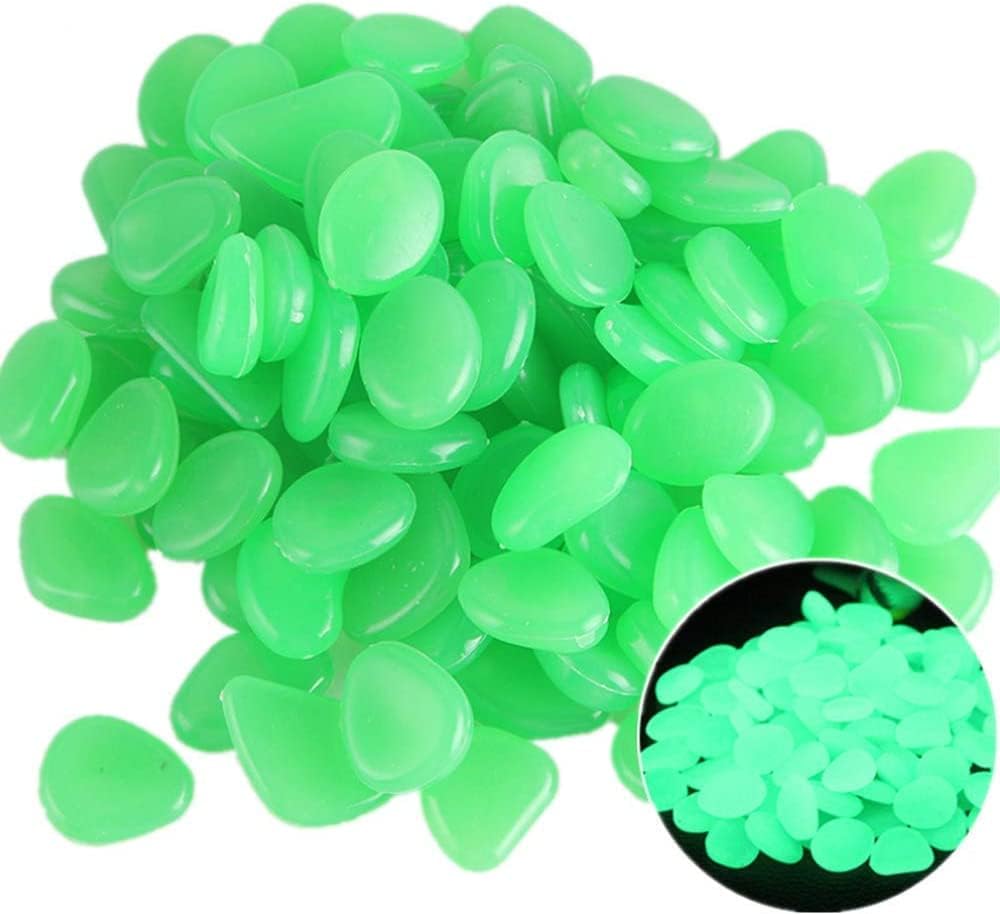 Hardscaping Materials - Glow Pebbles, 200 pcs Glow in The Dark Stones, Glowing Rocks for Outdoor Decor, Garden Lawn Yard, Glowing Pebbles for Landscaping, Walkway Pathway, Aquarium Fish Tank Rocks (Green)