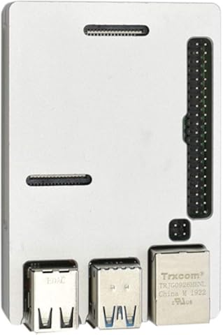 Nrpfell para Raspberry Pi 4 Modelo B Caja de AleacióN de Aluminio Metal CNC RefrigeracióN Ultradelgada DisipacióN de Calor de la Carcasa para Raspberry Pi 4B Solamente (Plata)