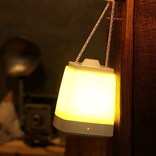 Ablevel Portable Hanging Table Night Light Rechargeable Adjustable Brightness Camping Lamp with 10-Minute Turn OFF Timer Warm Light