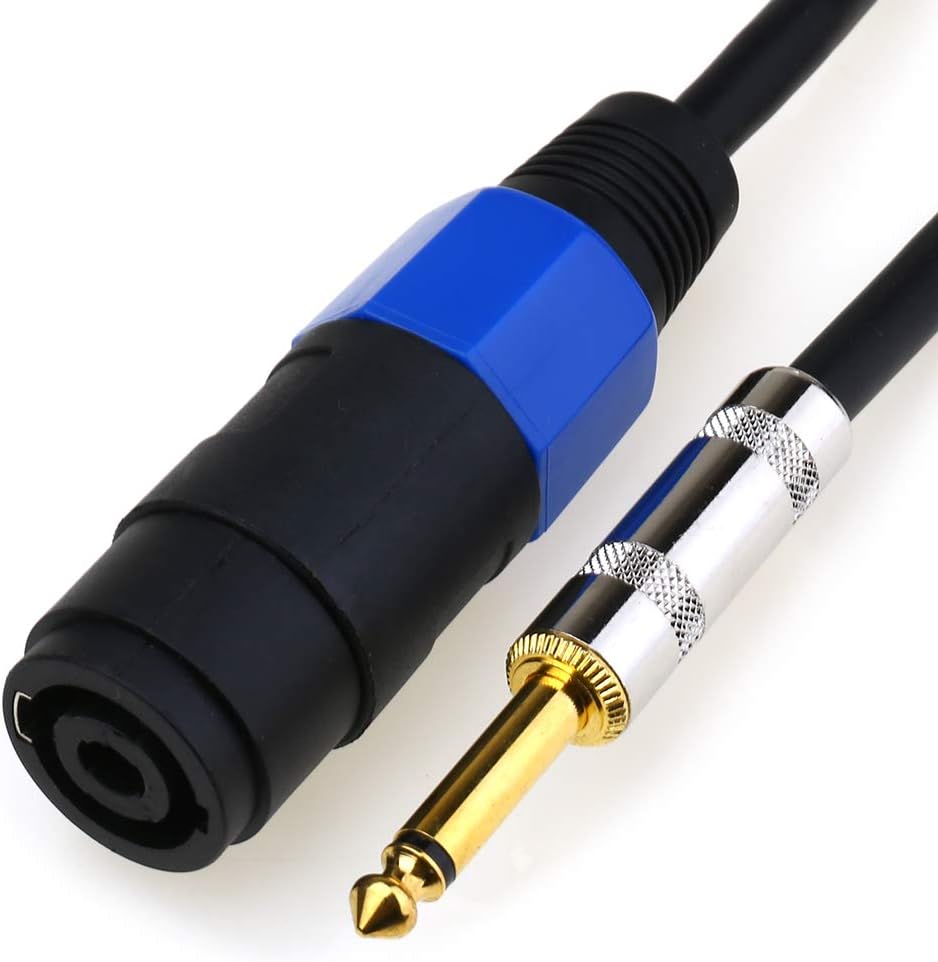 MIATIN 1/4" (6.35mm) Male TS Plug Cord to NL4MMX Speakon