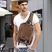 S-ZONE One Strap Sling Canvas Cross Body 13-inch Laptop Messenger Bag Travel Shoulder Backpack Coffee