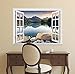 wall26 Removable Wall Sticker/Wall Mural - Peaceful Lake in Autumn | Creative Window View Wall Decor - 24