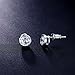UMODE Jewelry Bezel Set Earrings 2x1ct Round Clear Cubic Zirconia CZ Diamond Stud Earring for Women