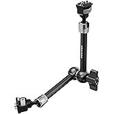 NEEWER 11" Articulating Magic Arm with 360° Ball Heads & Locating Pins for ARRI, Camera Monitor Mount with 1/4" Screws for DSLR Action Camera Monitor Video Light Compatible with SmallRig Cage Rig,ST16