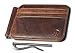 Men's Leather Slim Spring Money Clip Wallet Front Pocket Credit Card Case Holder (Dark brown)