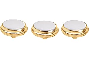 Jiayouy Gold White Shell Inlay Trumpet Finger Buttons for Trumpet Accessory Replacement 3 Pcs