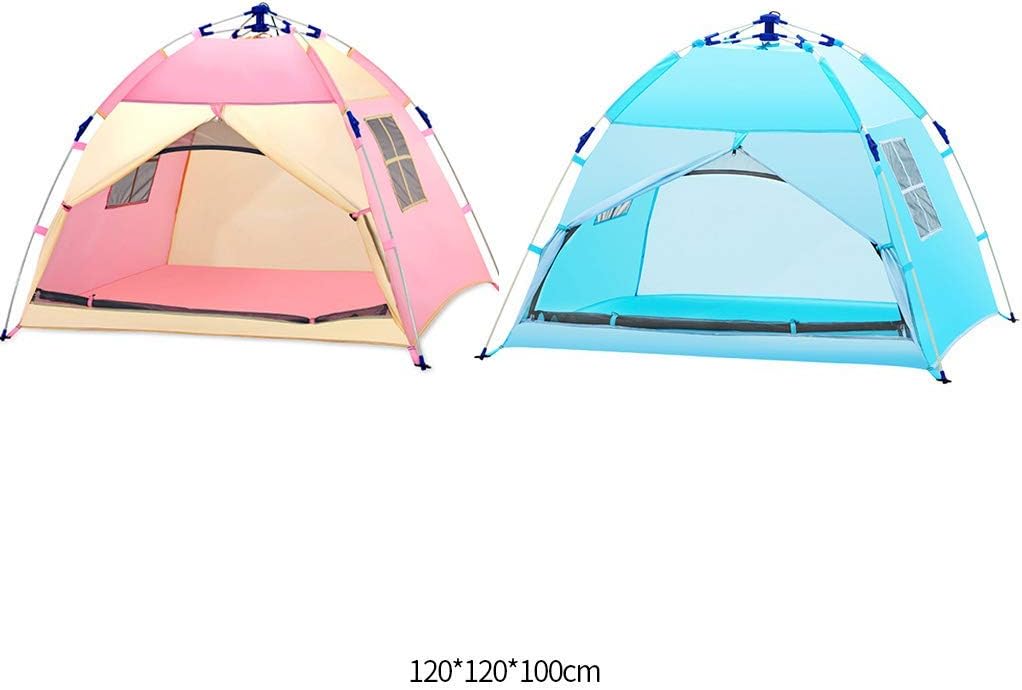 Qiuqiu Petite Tente Portable Automatique Tente Etanche De Camping En Plein Air Rose Bleu 120 120 100 Cm Utilise Pour Le Camping Et Le Jeu Pink