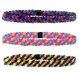 Multi-Color 3 Pack Sports Headbands with NO SLIP GRIP Technology - Perfect for Athletes or Great Accessory for any Fashion Style - Super Comfortable