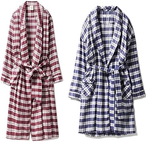 Amazon Co Jp ジェラートピケ バスローブ カップル 2着セット チェック ガウン 福袋 ギフト クリスマス カーディガン メンズ 服 ファッション小物