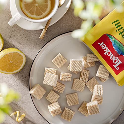 Loacker Quadratini Lemon bitesize Wafer Cookies LARGE Pack of 6