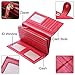 Women RFID Blocking Wallet Trifold Ladies Luxury Leather Clutch Travel Purse Red