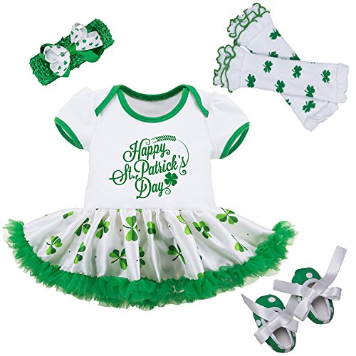 Baby girls st patricks day outfit - shamrocks green par…
