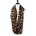 Women's Leopard Print Infinity Scarf - Warm Lightweight Acrylic Cheetah Loop Circle Scarves for Ladies and Girls