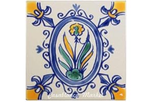 Casablanca Market MT019 Mediterranean Ceramic Iris Decorative Tile