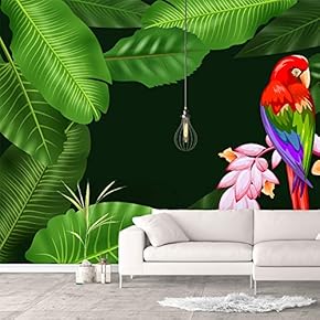 Wall Murals for Bedroom Green Plants Animals Removable Wallpaper Peel and Stick Wall Stickers - 66x96 inches