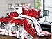 BEDnLINENS 3 Piece Set Red Roses Soft 3D Print Comforter Set (014) (Queen)