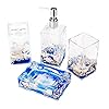 Locco-Decor-4-Piece-Acrylic-Liquid-3D-Floating-Motion-Bathroom-Vanity-Accessory-Set-Shell Locco Decor 4 Piece Acrylic Liquid 3D Floating Motion Bathroom Vanity Accessory Set Shell