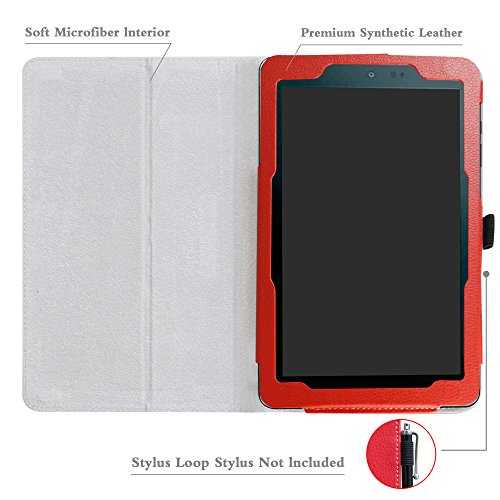 Sprint Slate 8" Tablet Case,Mama Mouth PU Leather Folio 2-Folding Stand Cover for 8" Sprint Slate 8 (AQT80) / Sprint Slate 8 Plus Android Tablet,Red - Thumbnail 3