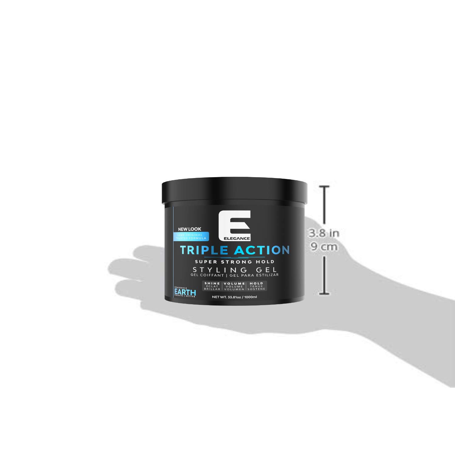 ELEGANCE GEL Triple Action Hair Gel, Blue, 33.8 oz: Premium Beauty
