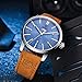 BENYAR Classic Casual Elegant Business Watch,Sport, Waterproof, Brown Leather Band, Date,Quartz Mens Wrist Watches 5101M(Blue)