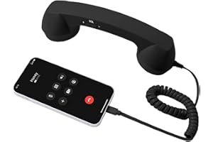 Phone Receiver for Cell Phone, Retro Handset, Type-C Handset for Cell Landline Handle Receiver for Mobile Video Conferences, 