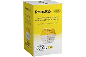 PoolRx+ Mineral Algaecide Unit, up to 6-Month Algae Control, for 100-400 gallons, Yellow & White, New Formula with Silver.