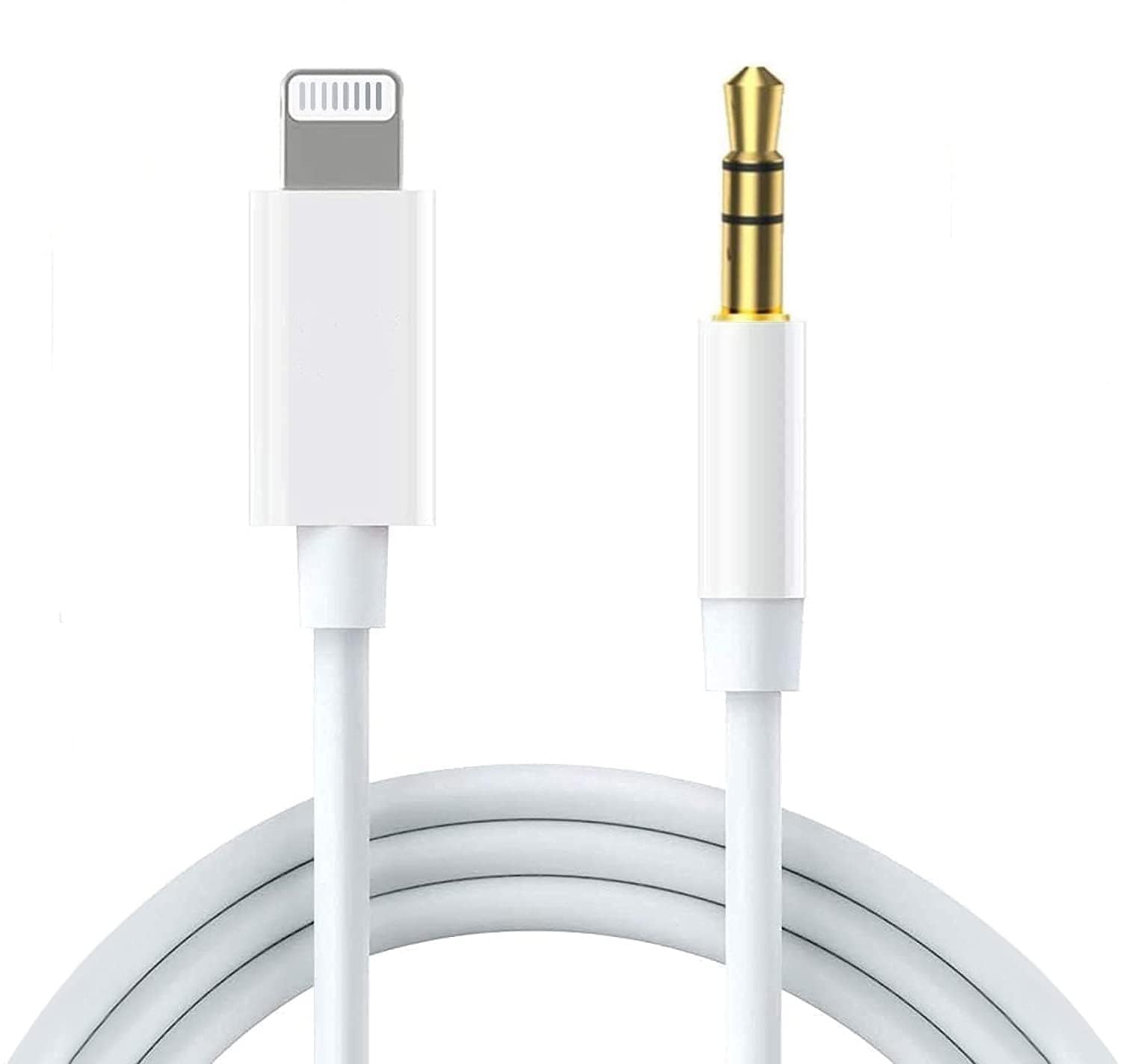 Apple MFi Certified Aux Cord for iPhone, 3.3FT Lightning to 3.5mm Audio Jack Adapter, Lightning to Aux Cable for Car Home Stereo/Speaker/Headphone Compatible with iPhone 14 13 12 11 XS XR X 8 7, White