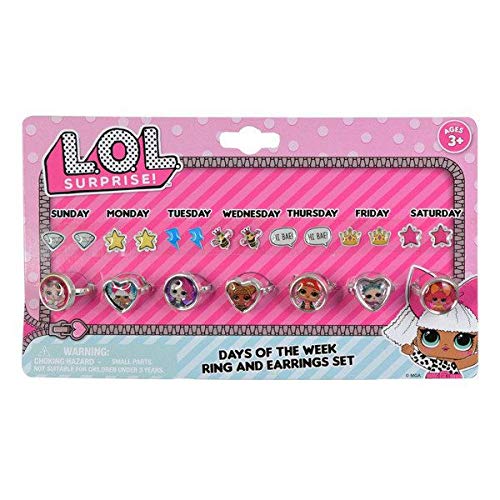 UPD LOL! Days of The Week Earring & Ring Set