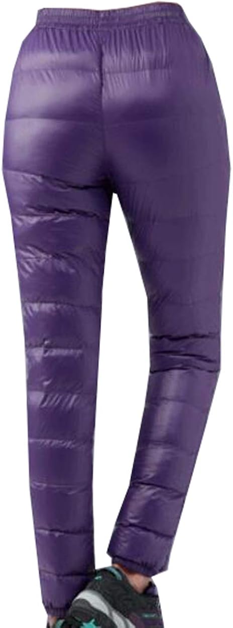 LUCKIN Women Goose Down Pants Snow Pants Winter Waterproof Men Down Pants: Clothing