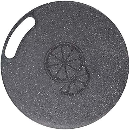 LATRAT Plastic Chopping Board Round Chopping Board Vegetable Bread Chopping Board Marble Look 31 cm Environmentally Friendly Hanging Kitchen Aid Cooking Accessories Kitchen Tool,Gray