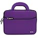 Evecase for Kids Tablet Sleeve Case, Slim Neoprene Briefcase w/ Handle & Accessory Pocket/ Ultra Portable Travel Carrying Pouch Cover - Purple