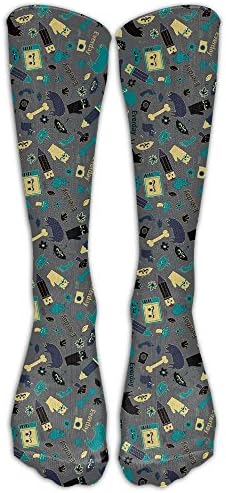 Men's Women's Retro Stuff Radiogram Patterned Knee High Socks Stockings