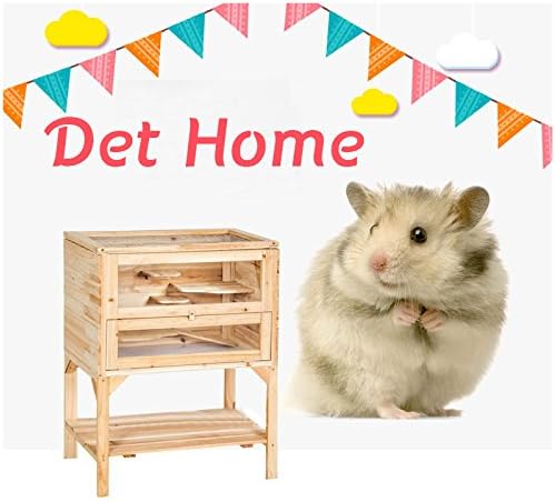 My Toots Wooden 3 Tiers Hamster Cage Wood House Pet Mouse Small Animals Rats Exercise