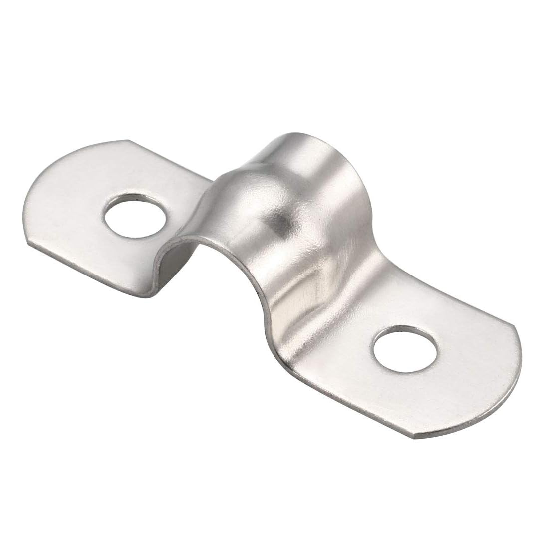 Unifizz 8mm(0.3") Rigid Pipe Strap 2 Holes U Bracket Cable Clamp, 304 Stainless Steel Tension Tube Clip Conduit Clamp Hanger 50pcs