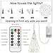 LAMHO 2 Pack Fairy String Lights, 198 LED Dandelion Firework Lights, Battery Operated Hanging Starburst Light, 8 Modes Dimmable with Remote Control Waterproof Copper Wire Lights for Home (Warm White)