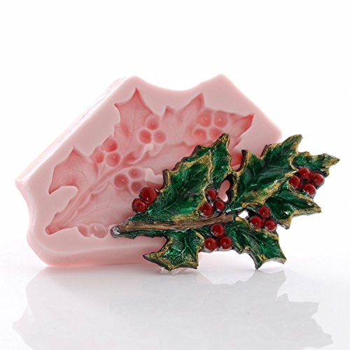 Holly Leaf Flexible Silicone Mold, Fondant, Candy, Chocolate, Food Safe, Polymer Clay, Resin Mold, Epoxy and so much more