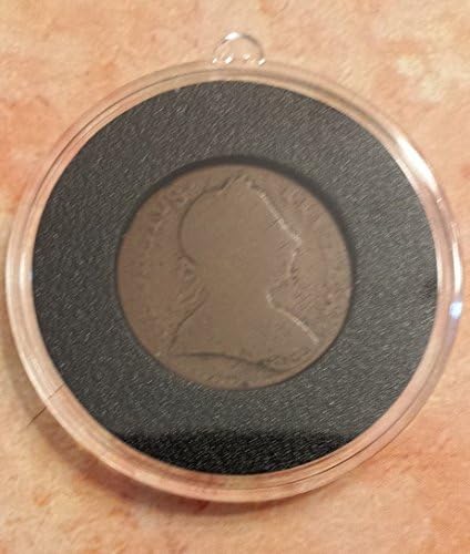 Colonial Christmas Village Accessory - Authentic Colonial Coin from 1700s - 1775 Includes Acrylic Display Stand