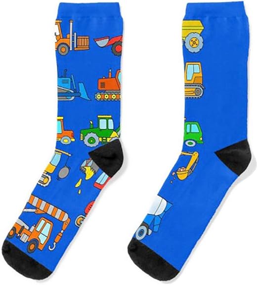 Excavators and vehicles at the construction site Socks