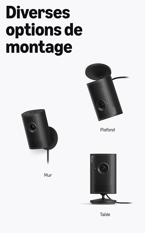 Caméra intérieure Plus (Indoor Camera Plus, nouvelle génération), Caméra de surveillance secteur, Retinal 2K, zoom 4x, cache d'objectif manuel, Essai gratuit de 30 jours d'abonnement Ring