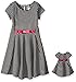 Dollie & Me Girls' Short Sleeve Striped Knit Dress with Pink Bow Detail