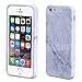 Landfox 5s Case,iPhone 5s Case, Marble Texture Print Cover Case Skin for iPhone 5s (White)