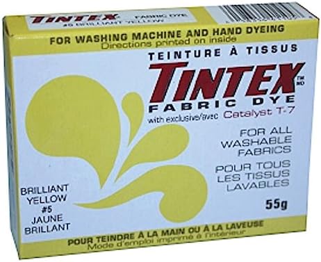 LOT of 1 TINTEX Brand Brilliant Yellow Fabric DYE #5 New