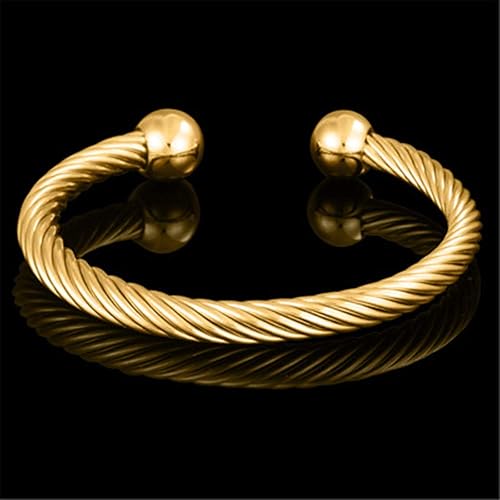 Amazon ブレスレット メンズ バングル シルバー チタン両頭ビーズ銅のブレスレット人気の男性贈り物 金 ブレスレット 通販