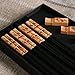 Reusable Chopsticks Set with Rest Natural Wood Chopsticks Holder Kit Chinese Chopsticks with Case 9 inch Non Slip Chop Stick for Food Pack of 4 by Mainiusi