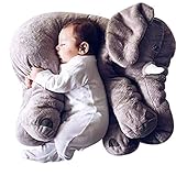 Rainbow Fox Elephant Stuffed Plush toy Cute Animals Cushion for Children's Gifts (L, Gray)