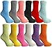 Yacht & Smith 12 Pairs Women Fuzzy Socks Crew Socks, Warm Butter Soft (Solid Assorted 12 Pack)