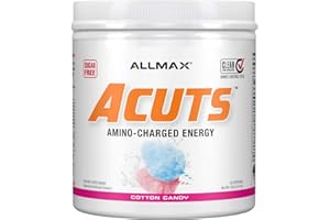 ALLMAX Nutrition AMINOCUTS (ACUTS), Amino-Charged Energy Drink with Taurine, L-Carnitine, Green Coffee Bean Extract, Cotton Candy, 30 Servings