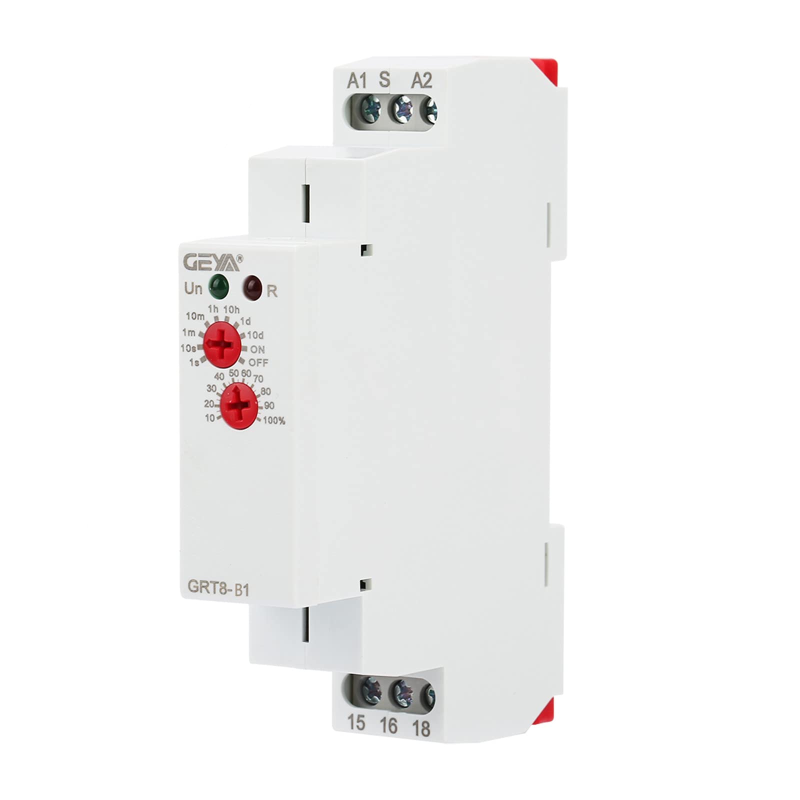 Delay Off Time Relay, GRT8-B1 Delay Timer Switch with LED Indicators Mini Power Off Delay Cycle Timer Relay DIN Rail Type Mount AC 220V